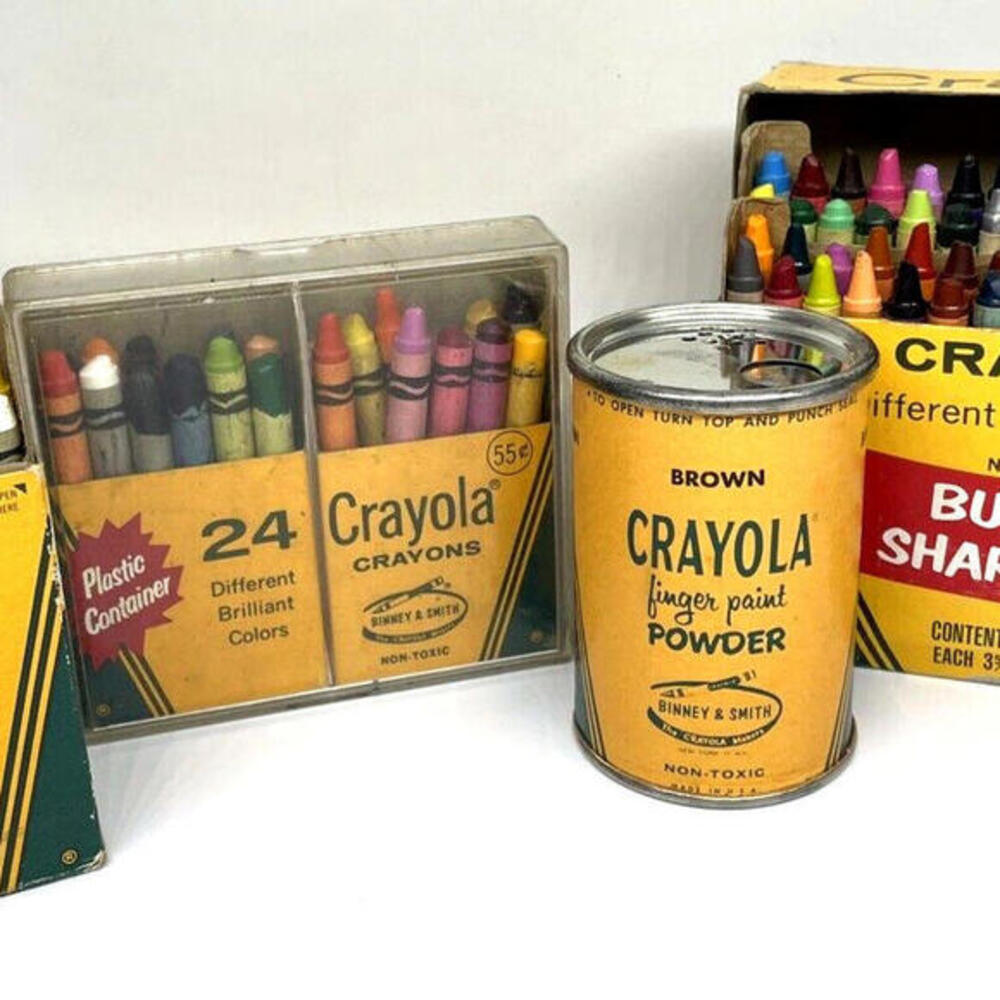 Vintage Crayola Binney & Smith Crayons Retired Colors Finger Paint Mixed Lot